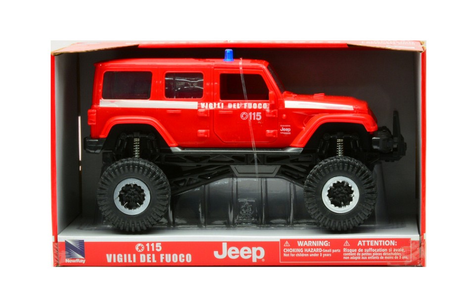 JEEP SAHARA BIG WHEELS VIGILI DEL FUOCO 1:18 - New Ray - NY37656