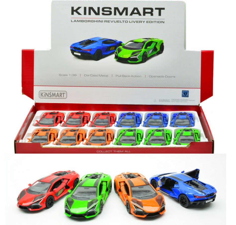 LAMBORGHINI REVUELTO LIVERY EDITION COL.ASS.cm 12 1:38 - Kinsmart - KT5459DF