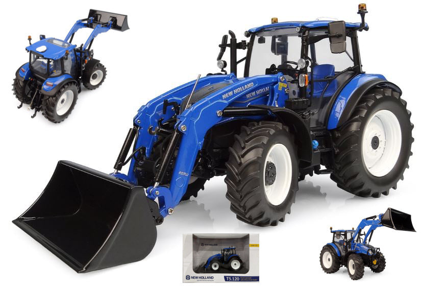 TRATTORE NEW HOLLAND T5.120 DUAL COMMAND WITH FRONTLOADER 1:32 - Universal Hobbies - UH6682