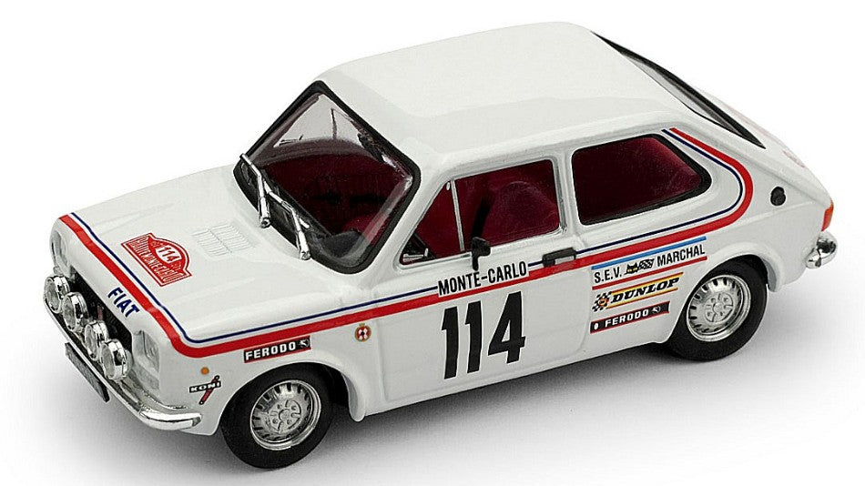 FIAT 127 N.114 ABANDON RALLY MONTE CARLO 1973 DONGUES-SAULIES 1:43 - Brumm - BM0551