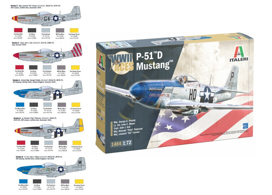 P-51D MUSTANG ACES KIT 1:72 - Italeri - IT1484