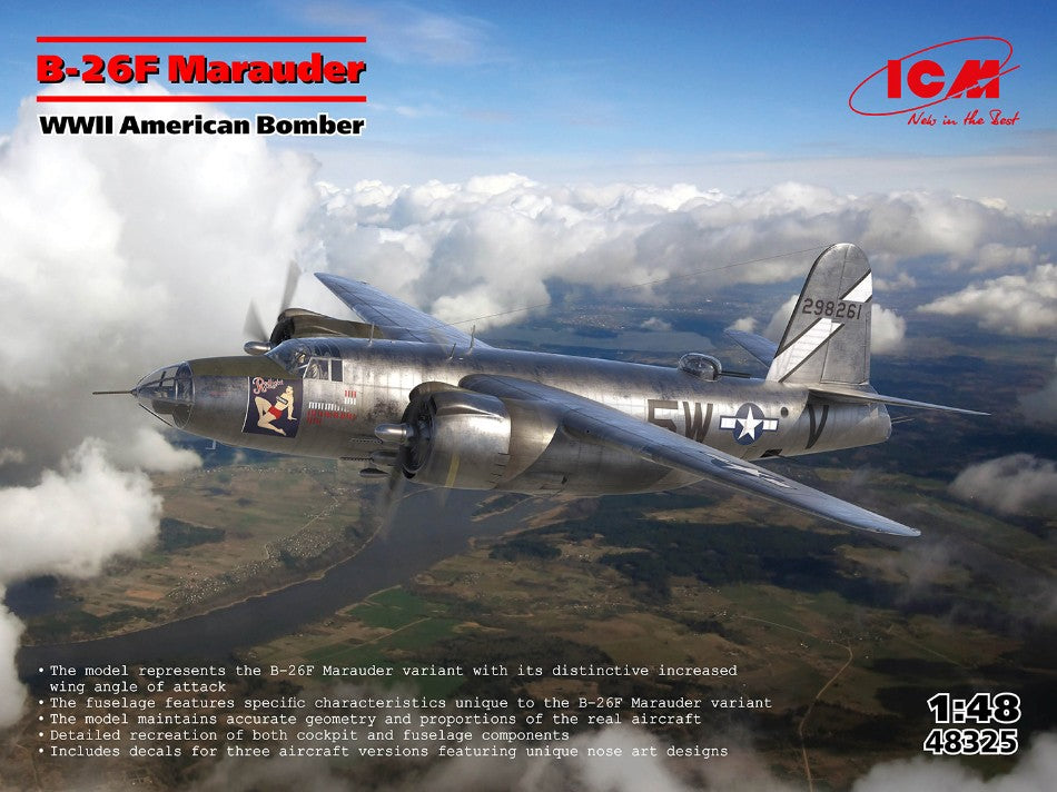 B-26F MARAUDER WWII AMERICAN BOMBER KIT 1:48 - ICM - ICM48325