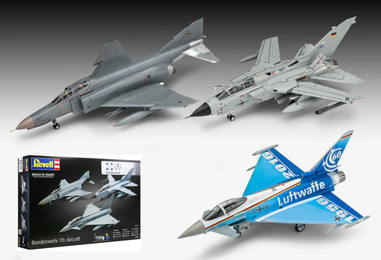 GIFT SET 70 YEARS BUNDESWEHR TIPHOON, PHANTOM, TORNADO KIT 1:72 - Revell - RV05627