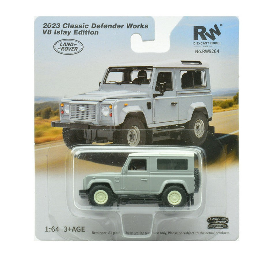 LAND ROVER DEFENDER WORKS V8 ISLAY EDITION GREY W/WHITE ROOF 1:64 - RE.EL.Toys - RE0851GY
