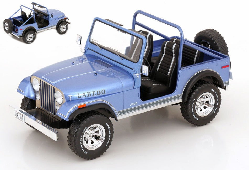 JEEP CJ-7 LAREDO 1980 BLUE/DECALS 1:18 - ModelCarGroup - MCG18553