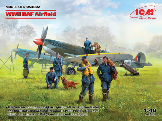 WWII RAF AIRFIELD SPITFIRE Mk.IX - Mk.VII KIT 1:48 - ICM - ICMDS4802