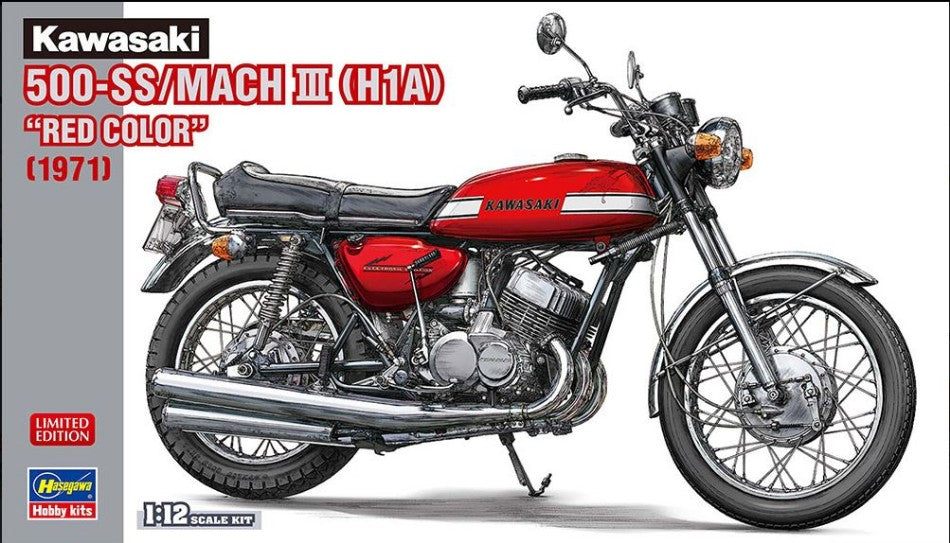 KAWASAKI 500-SS/MACH III (H1A) "RED COLOR" 1971 KIT 1:12 - Hasegawa - HA21775