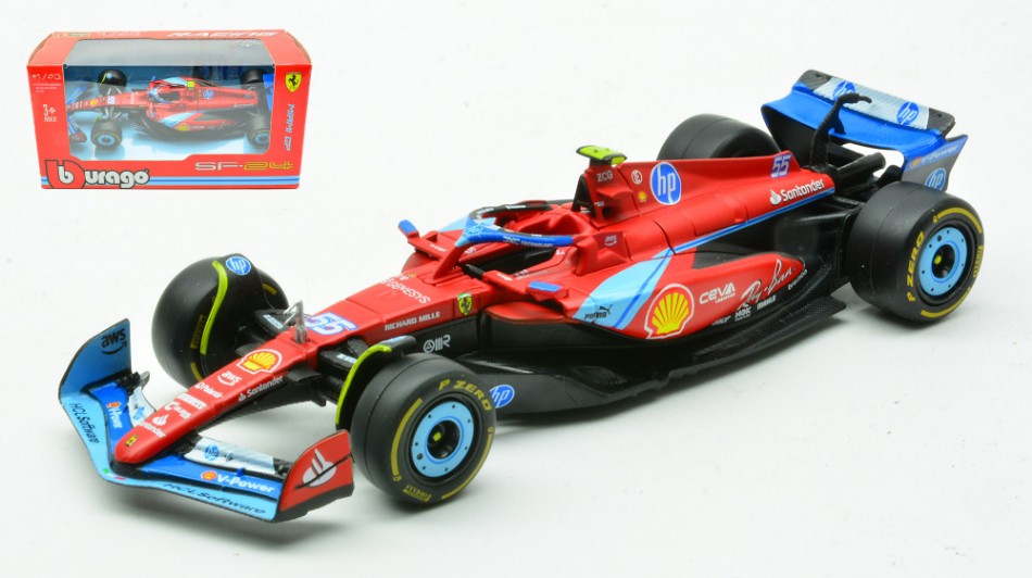 FERRARI SF-24 N.55 5th MIAMI GP 2024 CARLOS SAINZ 1:43 - Burago - BU36844SMI