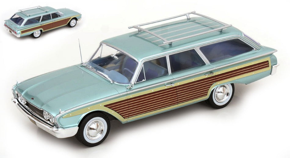 FORD LTD COUNTRY SQUIRE 1960 LIGHT BLUE 1:18 - ModelCarGroup - MCG18049