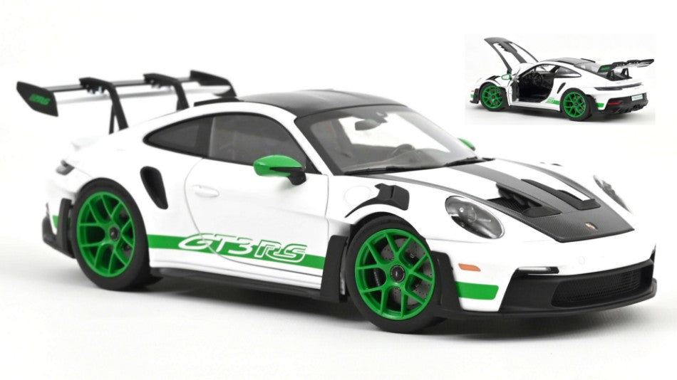 PORSCHE 911 GT3 RS TRIBUTE TO CARRERA RS 2022 WHITE/GREEN 1:18 - Norev - NV187372