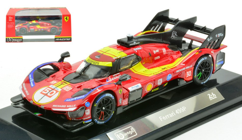 FERRARI 499P N.50 LE MANS 2025 FUOCO-NIELSEN-MOLINA SIGNATURE 1:43 - Burago - BU36318
