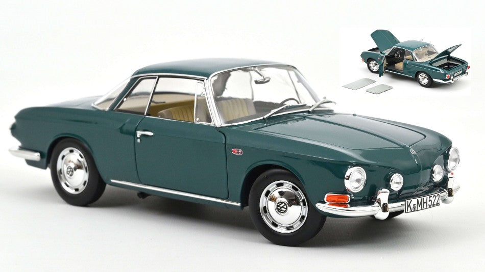 VW KARMANN GHIA 1500 1963 GREEN 1:18 - Norev - NV188648
