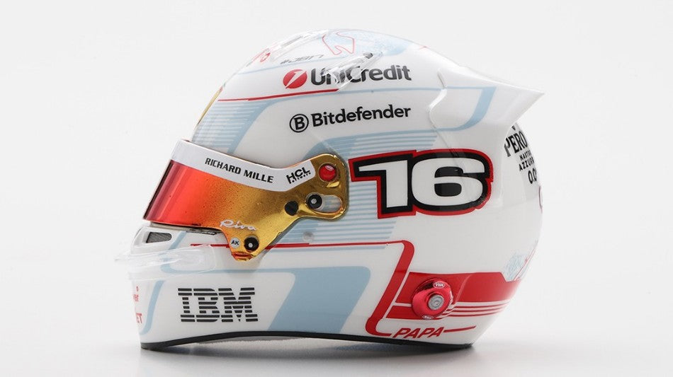HELMET CHARLES LECLERC 2nd MONACO GP 2025 REPRODUCTION 1:5 - Looksmart - LSHEL013R