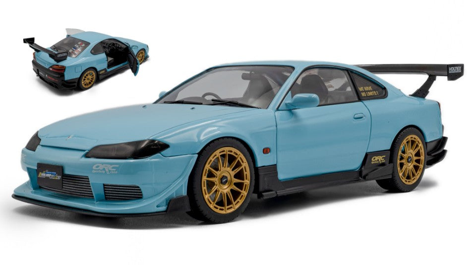 NISSAN SILVIA (S15) SPEC-R AERO SOLIDO WORKS 1999 BABY BLUE 1:18 - Solido - SL1812204