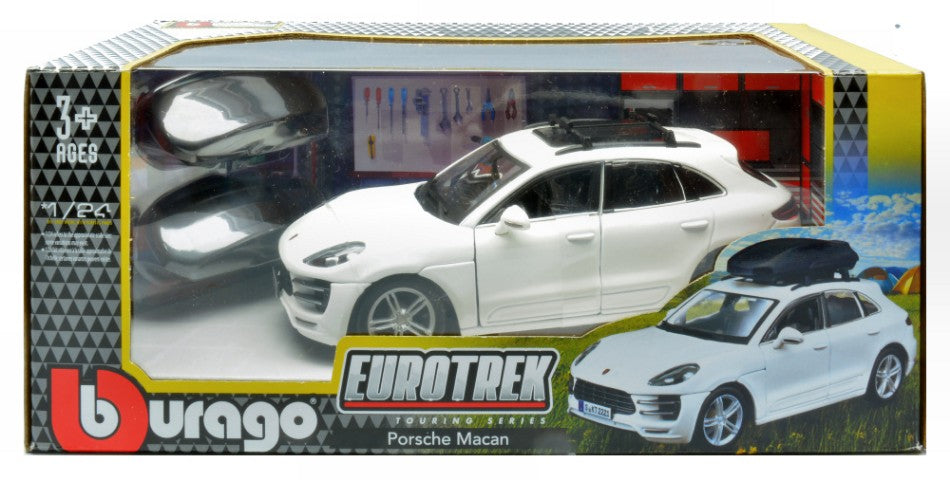 PORSCHE MACAN WHITE + CARGO BOX 1:24 - Burago - BU23013