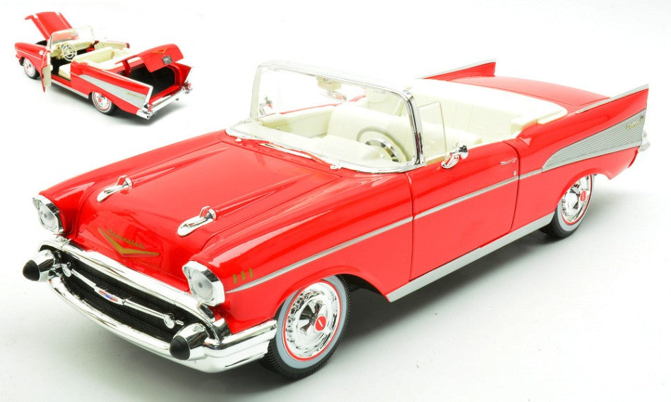 CHEVROLET BEL AIR CABRIO 1957 RED 1:18 - Maisto - MI31476R