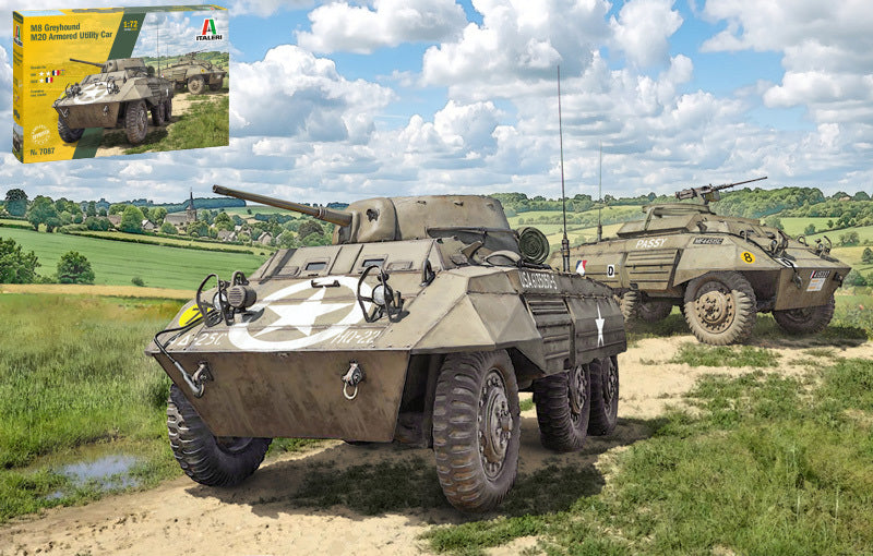 M8 GREYHOUND / M20 ARMORED UTILITY CAR KIT 1:72 - Italeri - IT7087