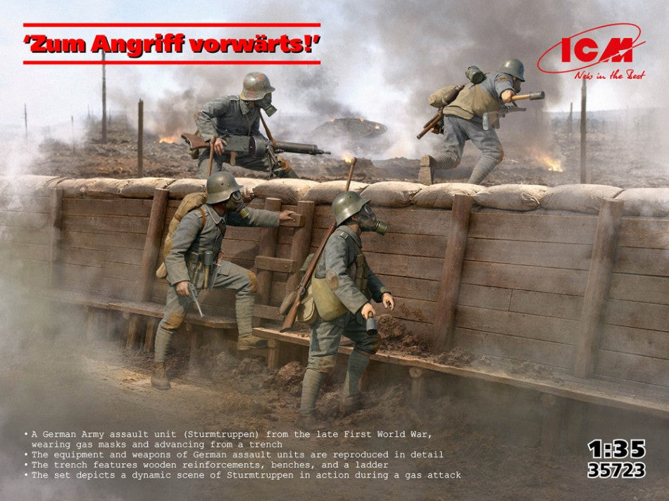 LOS, LOS, LOS ATTACKE! VORWARTS! mARSCH! FIGURES KIT 1:35 - ICM - ICM35723