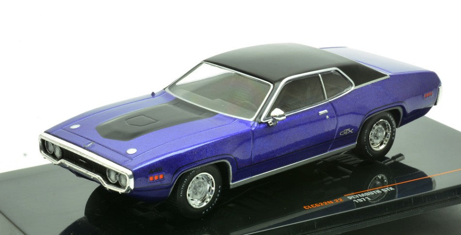 PLYMOUTH GTX RUNNER 1971 PURPLE 1:43 - Ixo Model - CLC622