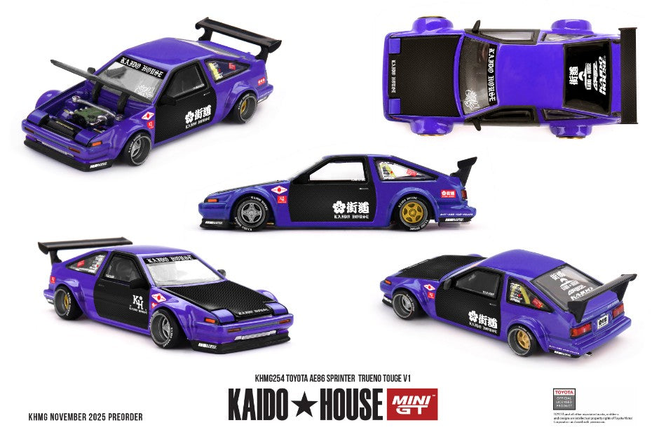TOYOTA AE86 SPRINTER
TRUENO KAIDO TOUGE V1 1983 1:64 - Mini GT - KHMG254