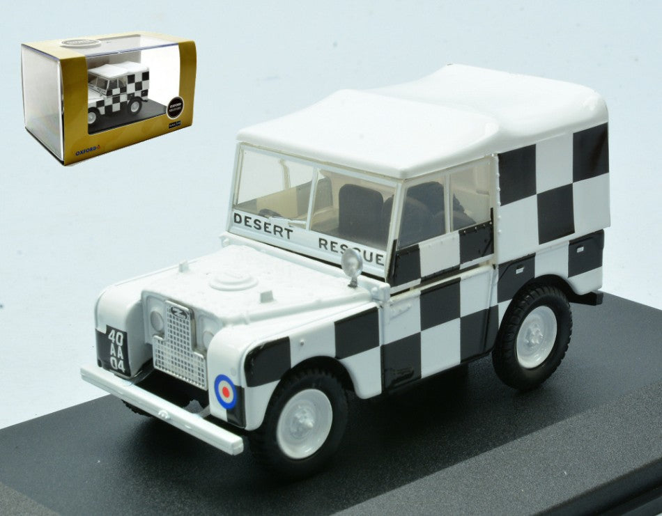 LAND ROVER SERIES 1 80 TRIPOL DESERT RESCUE BLACK/WHITE CHEQUERED 1:43 - Oxford - OXF43LAN180009
