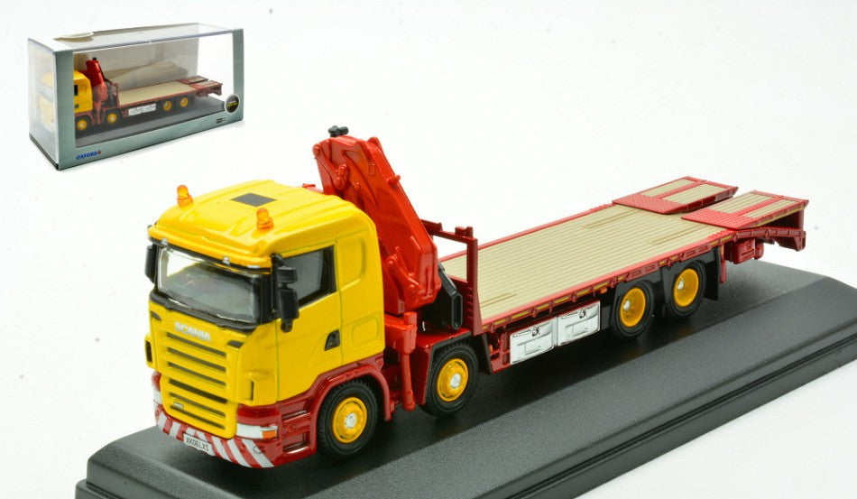 SCANIA CRANE LORRY YELLOW/RED 1:76 - Oxford - OXF76SCL005