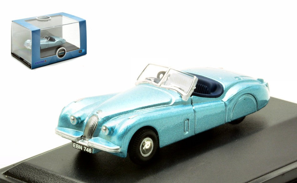 JAGUAR XK120 METALLIC LIGHT BLUE 1:76 - Oxford - OXF76XK120007