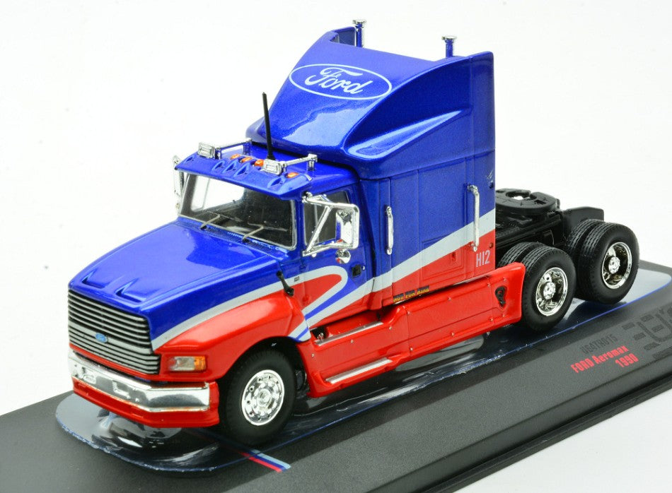 FORD AEROMAX 1990 RED/BLUE 1:64 - Ixo Model - U64TR015