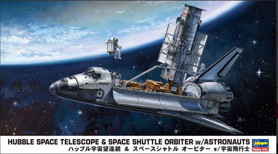 HUBBLE SPACE TELESCOPE & SPACE SHUTTLE ORBITER W/ASTRONAUTS KIT 1:200 - Hasegawa - HA10821