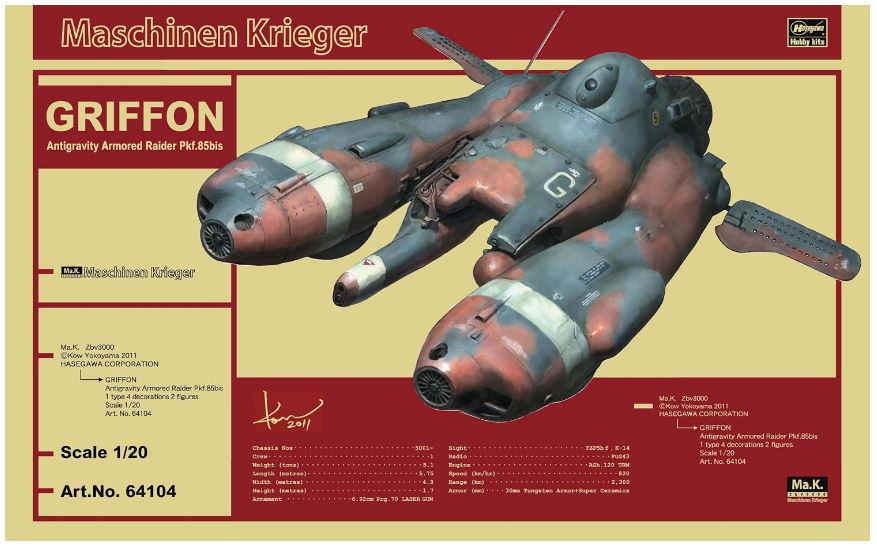 ANTIGRAVITY ARMORED RAIDER Pkf 85bis GRIFFON KIT 1:20 - Hasegawa - HA64104