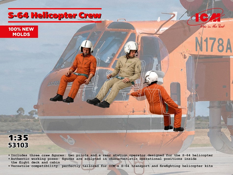 S-64 HELICOPTER CREW KIT 1:35 - ICM - ICM53103