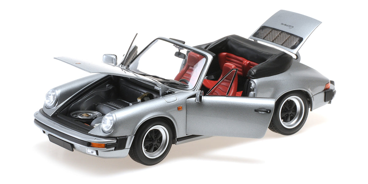 PORSCHE 911 CARRERA 3.2 CABRIOLET GREY METALLIC 1983 - 1/18 - Minichamps