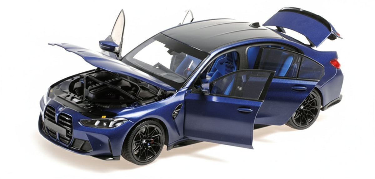BMW M3 MATT BLUE METALLIC 2024 - 1/18 - Minichamps