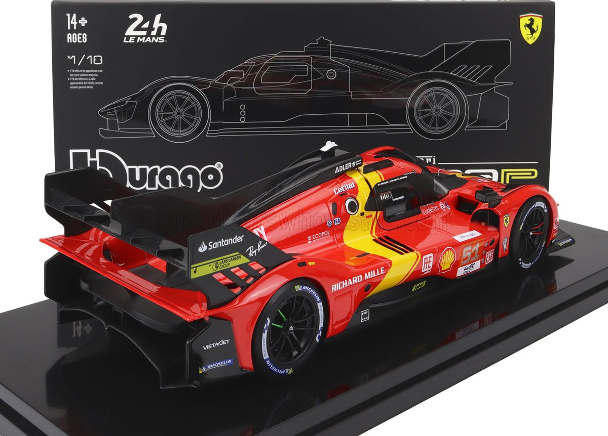 Ferrari 499P Hypercar N*51 2023 1:18 with Showcase - Le Mans