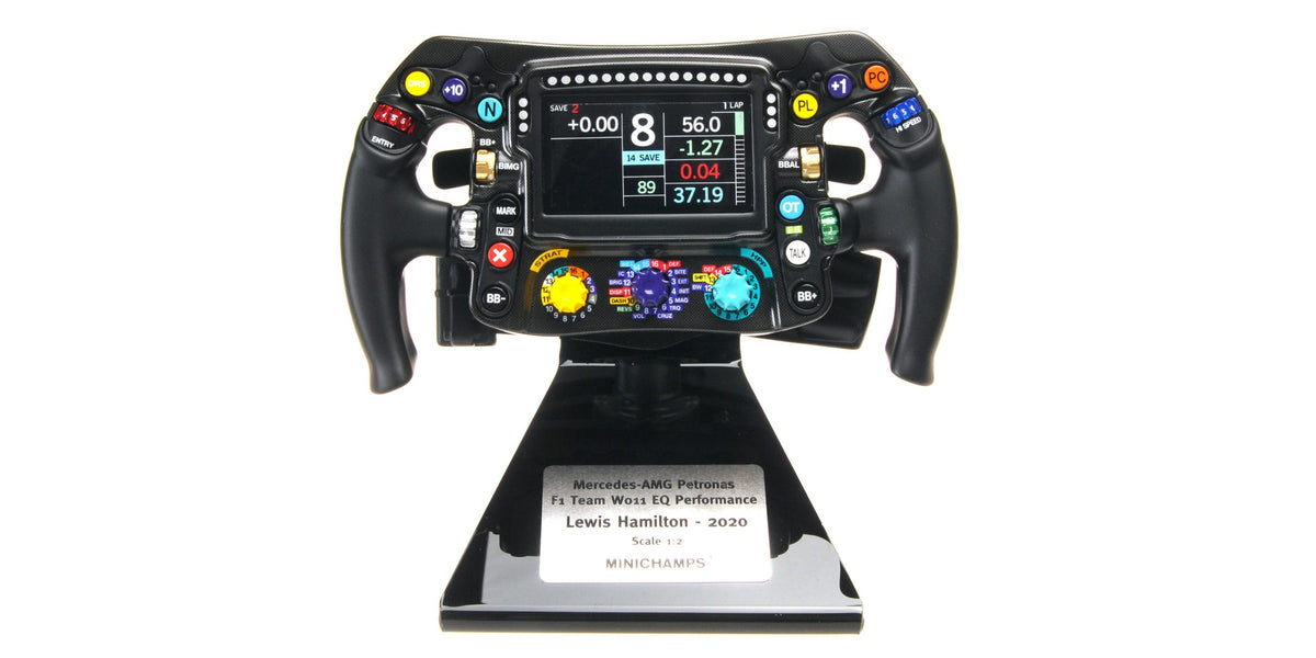 Volante - Mercedes AMG W11 (2020) 1:2 - Lewis Hamilton - World Champion - Minichamps