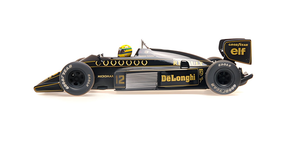 Lotus Renault - 98T n°12 (1986) 1:43- Ayrton Senna - Dirty Version - W/ Driver - Minichamps
