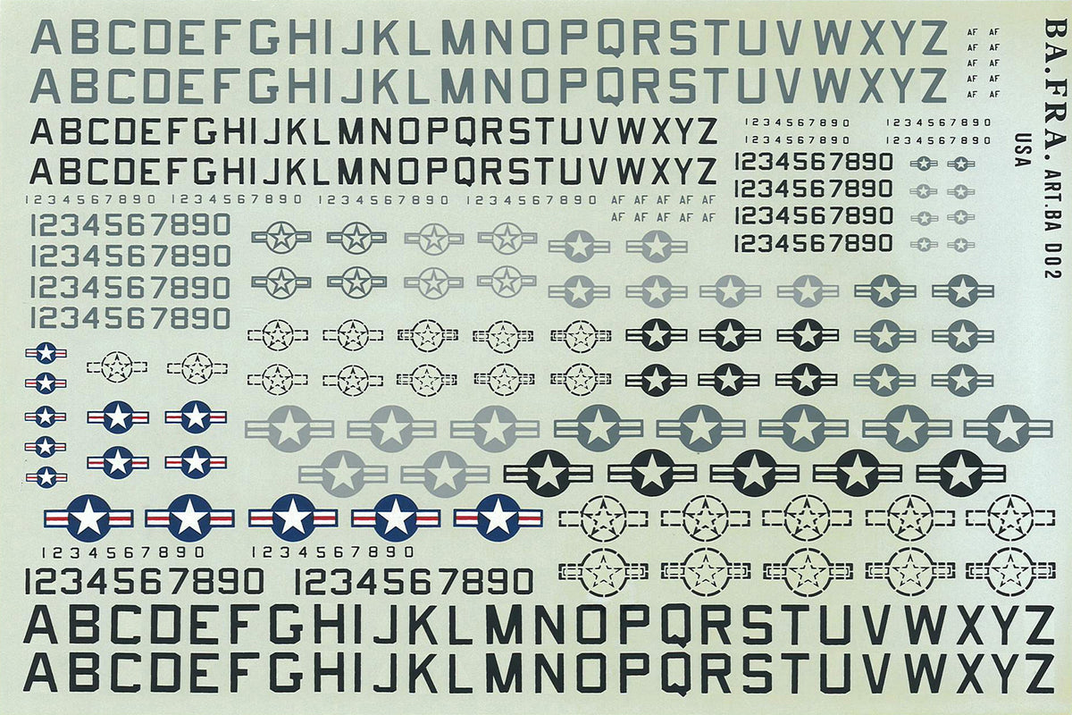 DECALS AEREI AMERICANI 1/72 & 1/48 - - - Bafra