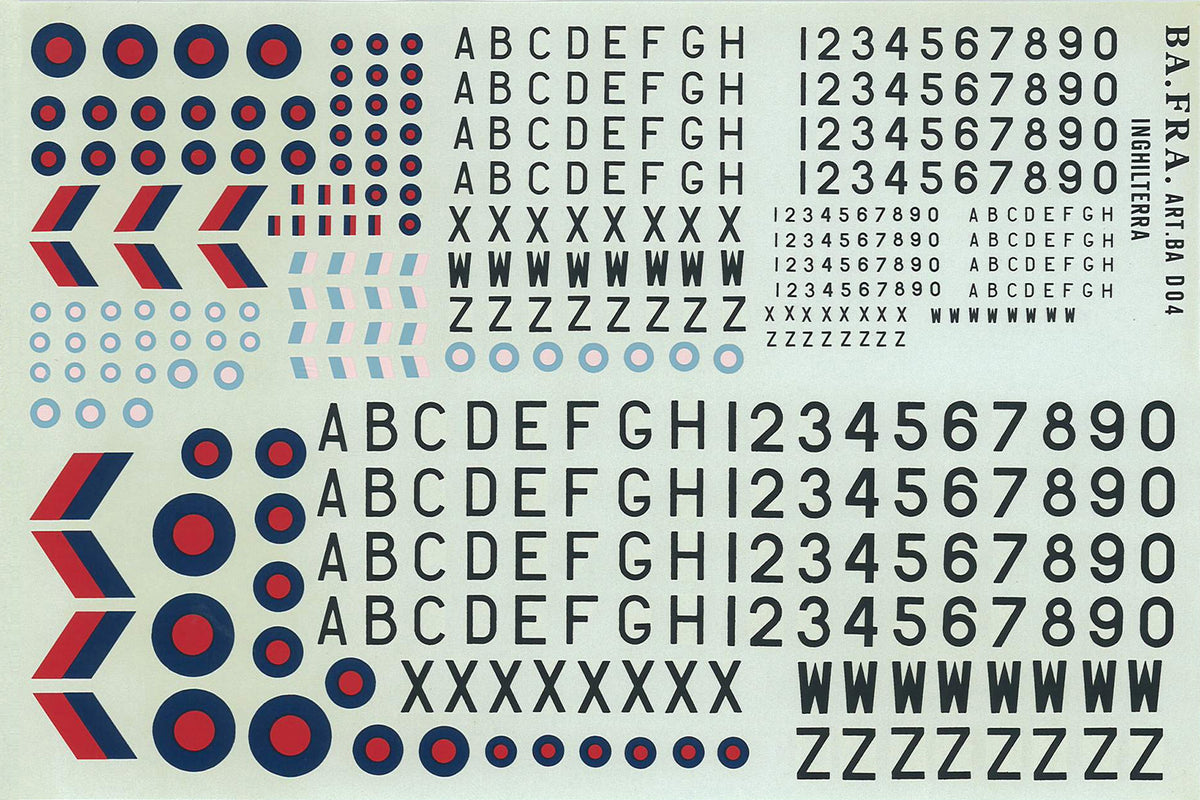 DECALS AEREI INGLESI 1/72 & 1/48 - - - Bafra
