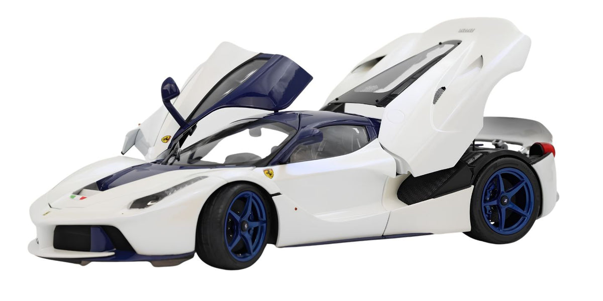 FERRARI LAFERRARI WHITE & BLUE - 1/18 - BBR MODELS