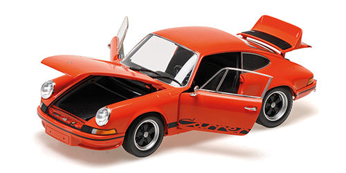 PORSCHE 911 CARRERA RS ORANGE WITH BLACK DECOR 1972 - 1/18 - Minichamps