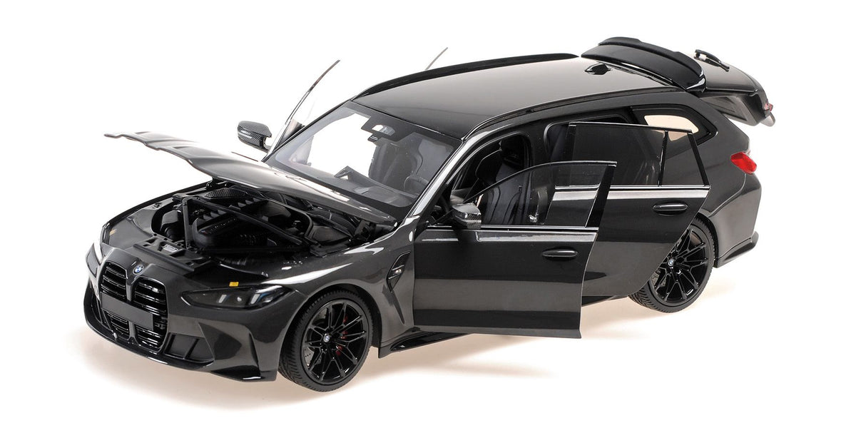 BMW M3 TOURING DRAVITGREY METALLIC WITH BLACK WHEELS AND BLACK INTERIOR 2024 - 1/18 - Minichamps