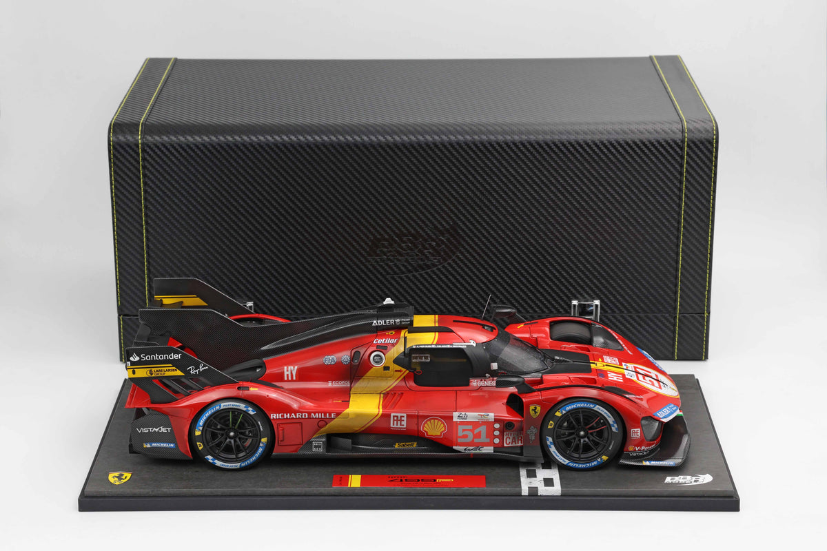 FERRARI 499P WINNER LE MANS 2023 CAR N.51 CON USURE FINE GARA PILOTA PIER GUIDI-CALADO-GIOVINAZZI 1:12 - BBR Models - BBR1219DIRTY