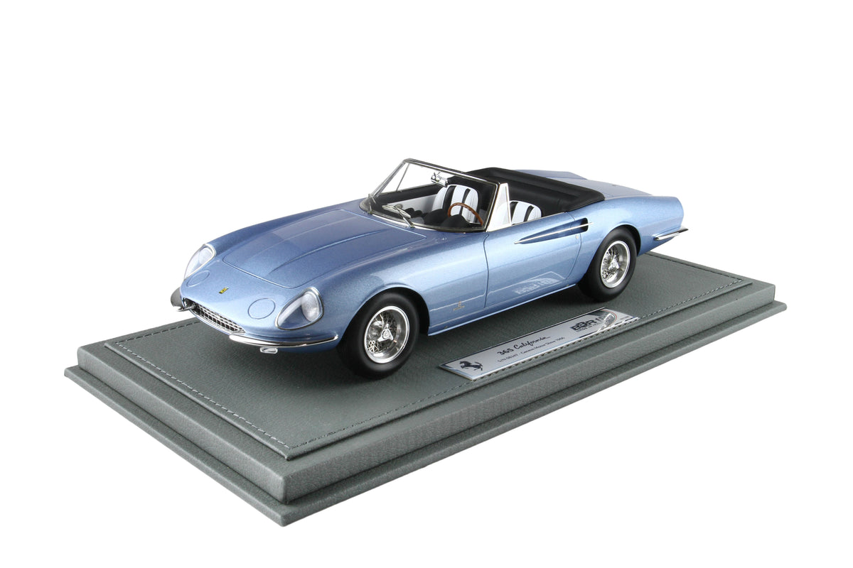 FERRARI 365 CALIFORNIA SALONE DI GINEVRA 1966 S/N 08347 AZZURRO METALLIZATO 1:18 - BBR Models - BBR1814F