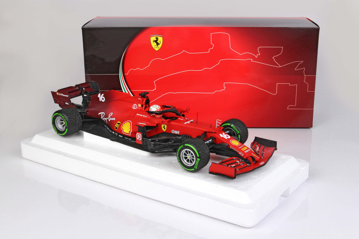 FERRARI SF21 GRAN PREMIO DEL MADE IN ITALY E DELL EMILIA ROMAGNA C. LECLERC CAR N. 16 GREEN INTERMEDIATE TIRE 1:18 - BBR Models - BBR211816