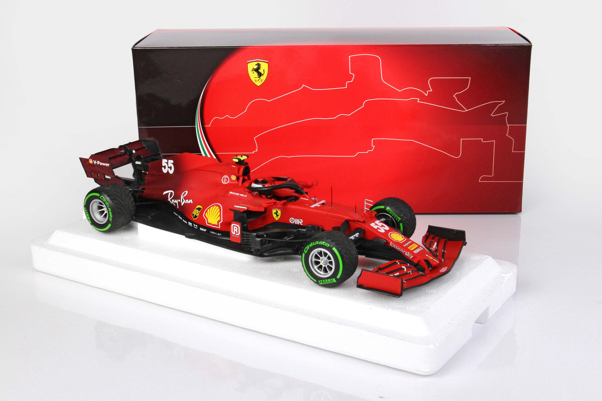 FERRARI SF21 GRAN PREMIO DEL MADE IN ITALY E DELL EMILIA ROMAGNA C. SAINZ CAR N. 55 GREEN INTERMEDIATE TIRES 1:18 - BBR Models - BBR211855