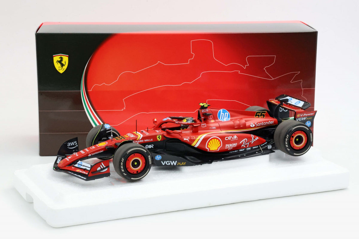 FERRARI SF24 ITALIAN GP 2024 DIECAST - POLIFOAM PACK MONZA SAINZ QUARTO POSTO 1:18 - BBR Models - BBR241855D