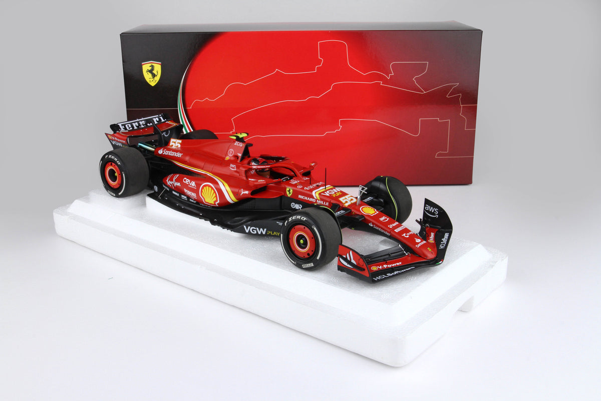 FERRARI SF24 AUSTRALIAN GP 2024 DIECAST - POLIFOAM PACKAGING C. SAINZ VINCITORE 1:18 - BBR Models - ORDP_BBR241855