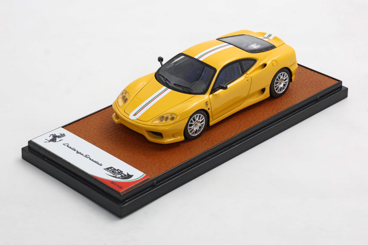 FERRARI 360 CHALLENGE STRADALE GIALLO MODENA CON BANDIERA ITALIANA 1:43 - BBR Models - BBR273B