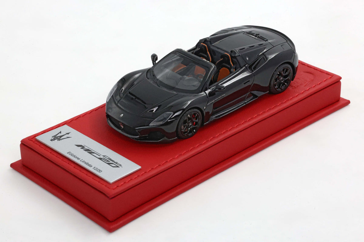 MASERATI MC20 CIELO - BASE IN VERA PELLE NERO LUCIDO 1:43 - BBR Models - BBRC276GBDLR