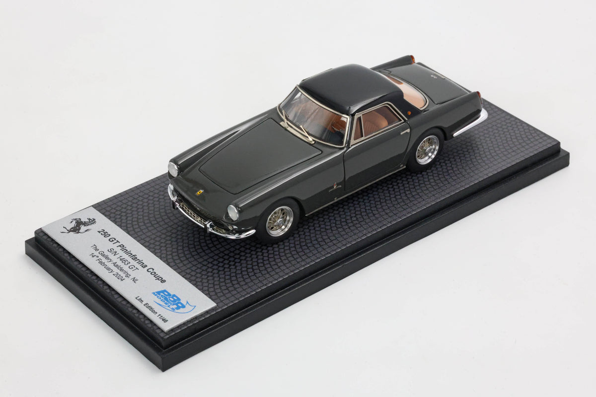 FERRARI 250 GT PININFARINA COUPE S/N 1463 GT GRIGIO SCURO E TETTO NERO 1:43 - BBR Models - CAR97A
